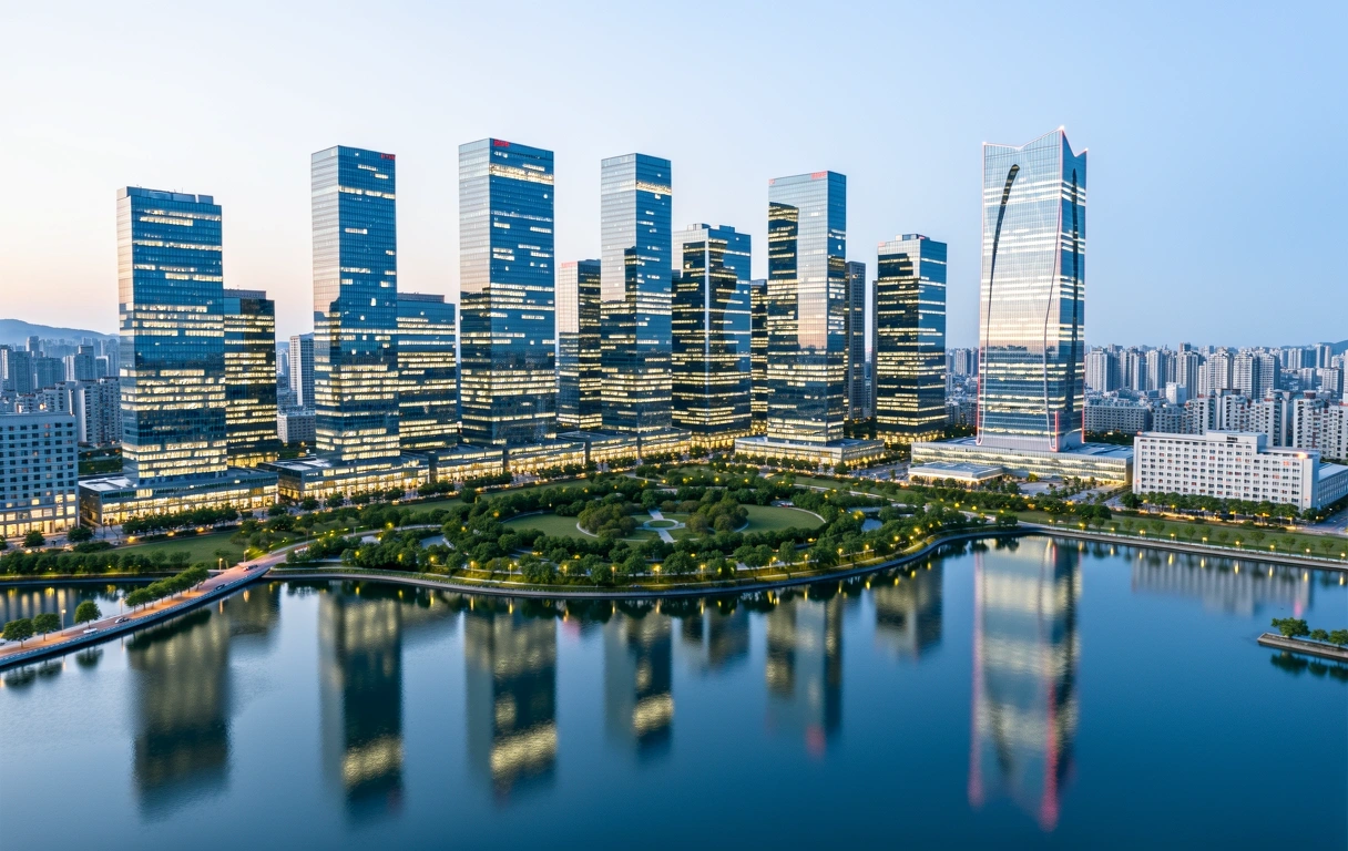 Incheon urban landscape at night